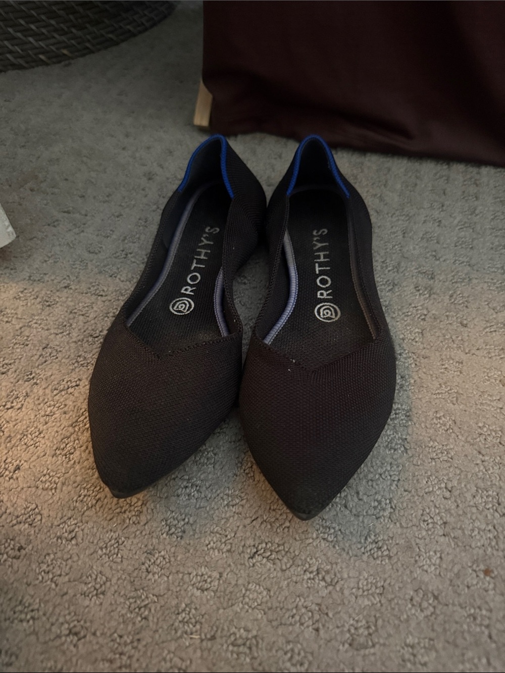 Rothy's Black Pointed Knit Slip-Ons for Men